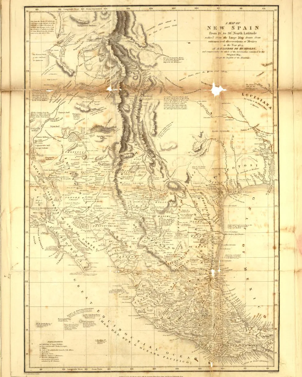 A map of New Spain, from 16⁰ to 38⁰ North latitude